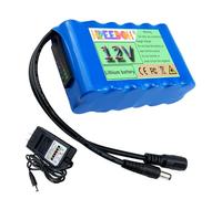 FREEDOH Batterie Lithium-ION 12 V 6 000 mAh, 7 200 mAh, 8 000 mAh, 10 000 mAh, 12 000 mAh, 12 800 mAh, Rechargeable, avec Protection BMS intégrée et Chargeur,12v10000mah