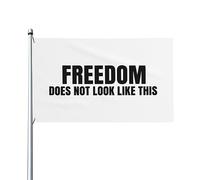 Freedom DoesLook Like This Drapeau décoratif extérieur noir de qualité supérieure de 3 x 5 pieds - Couleurs vives, coupe-vent et résistant à l'eau - Idéal pour le jardin et les événements