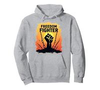Freedom Fighter: Empowering Protest Graphic for Activistes, Sweat à Capuche, Unisexe pour Adultes, Gris Chiné, L