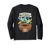 Freedom Flight Crew Room Voyage Humour Oiseaux Citation Oiseaux Manche Longue