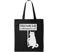 Freedom for Schrodingers Cat Sac fourre-tout en coton écologique naturel Noir, Noir , Taille unique
