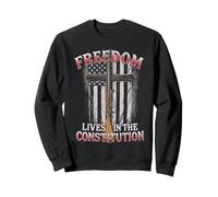 Freedom Lives in The Constitution Drapeau américain de la liberté Patriotique Sweatshirt