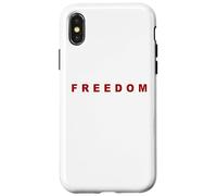 Freedom - Minimal Red Text Design Conservative (White) Coque pour iPhone X/XS