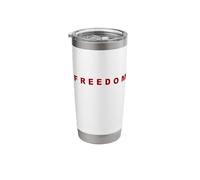 FREEDOM - Minimal Red Text Design Conservative (White) Gobelet isotherme en acier inoxydable double paroi