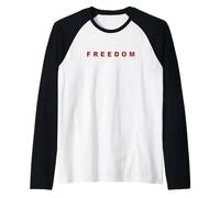 Freedom - Minimal Red Text Design Conservative (White) Manche Raglan