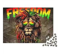 Freedom Reggae Lion Puzzle en Bois Imperméable Puzzles De 1000 Pièces pour Adultes Coloré Jeux Éducatifs