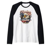 Freedom Still Looks Eagle Patriotic Est 1776 Juillet 4 Manche Raglan