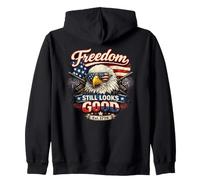 Freedom Still Looks Eagle Patriotic Est 1776 Juillet 4 Sweat à Capuche