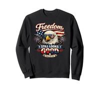 Freedom Still Looks Eagle Patriotic Est 1776 Juillet 4 Sweatshirt