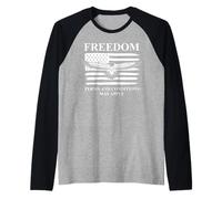 Freedom Terms and Conditions May Apply American Flag Eagle Manche Raglan