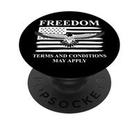 Freedom Terms and Conditions May Apply American Flag Eagle PopSockets PopGrip Adhésif