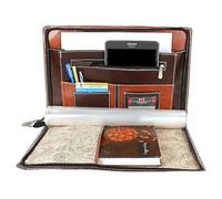 Freedy Porte-documents professionnel multifonction en cuir synthétique de taille B4, 20 feuilles avec fermeture éclair, organiseur pour certificats, feuilles de marquage, diplômes, portefeuille