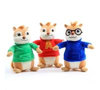 Freefire Dessin animé Chipmunk Alvin Simon Theodore Peluche Jouet Animal en Peluche poupée 25cm 3 pièces