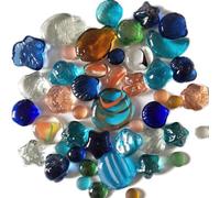 Freefire Enfants Jouets de Sept Couleurs Boule de Cristal de Verre Plat Perle Multicolore Pebble Tête Aquarium Paysage décoratifs Billes, Colorful, 500 g