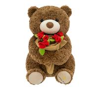 Freefire Ours en peluche, mignon, avec nœud, pour la Saint-Valentin, 30 cm, avec roses, jouet doux, cadeau de Saint-Valentin