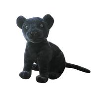 Freefire Peluche léopard des neiges, lion réaliste, tigre, panthère noire, léopard des neiges, petit animal en peluche, pour enfants, garçons et filles (27 cm, noir)