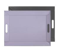 FREEFORM Duo Petit plateau réversible, lilas/gris, cuir synthétique | Set de table convertible, poignées pliables, facile d'entretien, résistant à la chaleur jusqu'à 90 °C, accessoire polyvalent