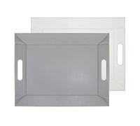 Freeform FFTS1758 Plateau, Simili Cuir, Blanc/Gris, 45 x 35 cm
