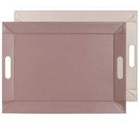 Freeform - Plateau Bicolore Réversible en Simili Cuir - Rose poudré/Crème - 55 x 41 cm - Set de Table, Élégant, Adaptable à votre Décoration