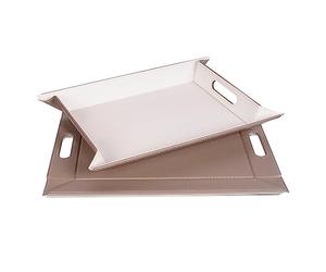 Freeform - Plateau Bicolore Réversible en Simili Cuir - Taupe/Blanc - 45 x 35 cm - Set de Table, Élégant, Adaptable à Votre Décoration