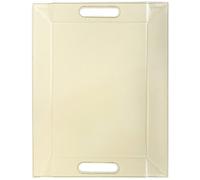 Freeform Plateau réversible en similicuir Chocolat/crème 45 x 35 cm