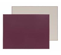 Freeform Set de Table Bicolore réversible-rectangulaire, Simili Cuir, Prune/Gris Pierre, 40 x 30 cm
