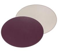 FreeForm Set de Table Ovale réversible Imitation Cuir Prune/Pierre 45 x 34 cm