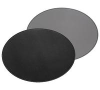 Freeform, set de table réversible ovale, gris et noir, 45 x 34 cm