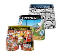 FREEGUN Boxer Enfant Astérix, Caleçon Garçon, Confortable & Ultra-Doux (Lot de 3), Orange Taille 14 ans/16 Ans