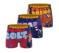 FREEGUN Boxer Caleçon Enfant Brawl Stars, Lot de 3, Rouge 02 (8/10 Ans)