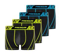 Lot de 4 boxers homme en coton Freegun Aktiv : Jaune-Bleu / Taille XL