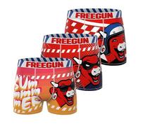 FREEGUN Boxer Caleçon Homme LA Vache Qui RIT, Lot de 3, Rouge 04 (L)