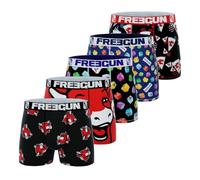FREEGUN Boxer Caleçon Homme LA Vache Qui RIT, Lot de 5, Noir A (S)