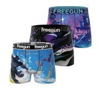 FREEGUN Boxer Enfant, Caleçon Garçon Ultra-Doux et Respirant (Lot de 3), Bleu Taille 14 ans/16 Ans