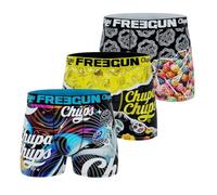FREEGUN Boxer Enfant Chupa Chups, Caleçon Garçon Original, Doux et Stretch (Lot de 3) 6 Ans/8 Ans