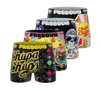 FREEGUN Boxer Enfant Chupa Chups, Caleçon Garçon, Respirant et Ultra-Doux (Lot de 4), Jaune Taille 14 ans/16 Ans