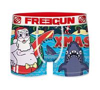 FREEGUN Boxer Enfant Collection de Noël (10/12 Ans, Requin)