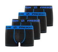 FREEGUN Boxer Enfant Coton, Calecon Garçon, Confortable et Maille Aérée (Lot de 4), Noir, Bleu, Taille 12/14 Ans