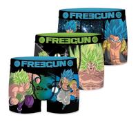 FREEGUN Boxer Enfant Dragon Ball Super Broly, Caleçon Garçon Doux & Confortable (Lot de 3) Taille 8/10 Ans Turquoise/Vert/Noir