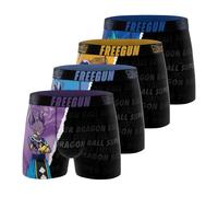 Freegun Boxer Enfant Dragon Ball Super, Caleçon Garçon, Confortable & Ultra-Doux (Lot de 4), Taille 10/12 Ans - Noir/Violet/Orange/Bleu/Or