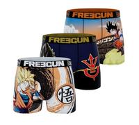 FREEGUN Boxer Enfant Dragon Ball Z, Caleçon Garçon Goku, Vegeta et Picolo (Lot de 3), Taille 12/14 Ans - Orange/Noir/Bleu