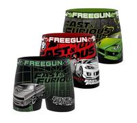 FREEGUN Boxer Enfant Fast and Furious, Caleçon Garçon, Confortable & Ultra-Doux (Lot de 3), Vert Taille 12 ans/14 Ans