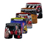 FREEGUN Boxer Enfant Manga, Caleçon Garçon, Confortable & Ultra-Doux (Lot de 5), Rouge Taille 12 ans/14 Ans
