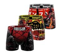 FREEGUN Boxer Enfant Manga, Caleçon Garçon Ultra-Doux et Confortable (Lot de 3), Rouge Taille 14 ans/16 Ans