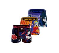 FREEGUN Boxer Enfant Naruto, Caleçon Garçon et, Original Manga (Lot de 3) Taille 10/12 Ans Noir/Bleu/Jaune/Rouge/Orange
