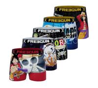 FREEGUN Boxer Enfant One Piece, Caleçon Garçon Luffy, Roronoa, Original et Doux (Lot de 5) 14 ans/16 Ans