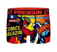 FREEGUN Boxer Enfant Sport, Calecon Garçon, Geek Comics Battle, Confortable et Léger, Rouge, Jaune, Taille 8/10 Ans