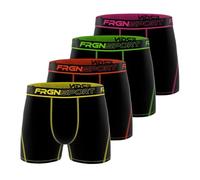 FREEGUN Boxer Enfant Sport, Caleçon Garçon Ultra-Doux, Respirant et Confortable (Lot de 4), Vert Taille 12 ans/14 Ans