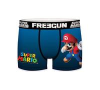 FREEGUN Boxer Enfant Super Mario, Caleçon Garçon Ajustement Parfait et Doux, Rouge, Noir, Bleu, Taille S