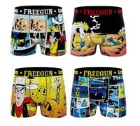 FREEGUN Boxer Garçon en Microfibre Lucky Luke, Style Classique, Extensible, Séchage Rapide, 92% Polyester 8% Elasthanne, pour Enfant (FR/ES, Âge, 10 Ans, 12 Ans, Taille Normale, Pack de 4 LCK1)